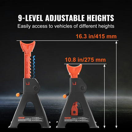 VEVOR Jack Stands Jack Stands 3T Wagon Stand Workshop Stand 275-415mm In hoogte verstelbare Jack Stand 190x180x275mm Workshop Stand voor SUV, Pickup, Auto, UTV, ATV etc.