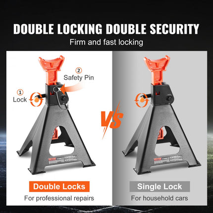 VEVOR Jack Stands Jack Stands 6T Wagon Stand Workshop Stand 360-585mm In hoogte verstelbare Jack Stand 260x230x360mm Workshop Stand voor SUV, Pickup, Auto, UTV, ATV etc.