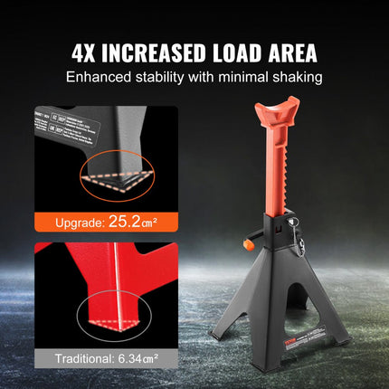 VEVOR Jack Stands Jack Stands 6T Wagon Stand Workshop Stand 360-585mm In hoogte verstelbare Jack Stand 260x230x360mm Workshop Stand voor SUV, Pickup, Auto, UTV, ATV etc.