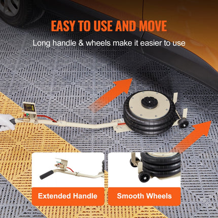 VEVOR Pneumatische Air Jack 3T Wit Triple Bag Air Jack 140-450mm Lift Hoogte Airbag Air Jack Lange steel 5 Minuten Lift Air Jack Car Jack voor SUV, Truck, Auto, etc.