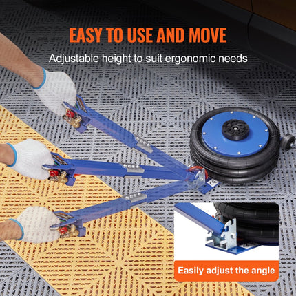 VEVOR pneumatische krik Triple Bag Air Jack 5T, Triple Bag Air Jack 140-470 mm hefhoogte Bag Air Jack, 5 minuten Lift Air Jack Jack verstelbaar rood