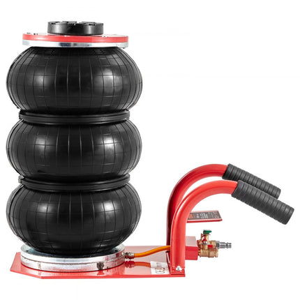 VEVOR Pneumatische krik Triple Bag Air Jack 3T Triple Bag Air Jack 140-450mm Hefhoogte Airbag Air Jack 5 Minuten Lift Korte handgreep Air Jack Jack Red Arbeidsbesparend