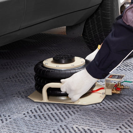 VEVOR pneumatische luchtkrik 3T, witte drievoudige luchtkrik 140-450 mm hefhoogte zakluchtkrik, 5 minuten hefluchtkrik autokrik autokrik voor SUV, vrachtwagen, bus etc.