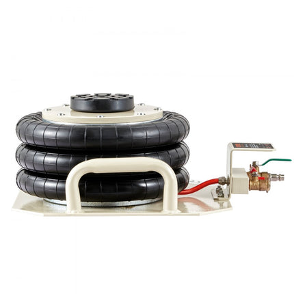 VEVOR pneumatische luchtkrik 3T, witte drievoudige luchtkrik 140-450 mm hefhoogte zakluchtkrik, 5 minuten hefluchtkrik autokrik autokrik voor SUV, vrachtwagen, bus etc.