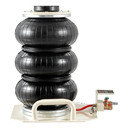 VEVOR pneumatische luchtkrik 3T, witte drievoudige luchtkrik 140-450 mm hefhoogte zakluchtkrik, 5 minuten hefluchtkrik autokrik autokrik voor SUV, vrachtwagen, bus etc.