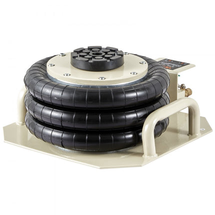 VEVOR pneumatische luchtkrik 3T, witte drievoudige luchtkrik 140-450 mm hefhoogte zakluchtkrik, 5 minuten hefluchtkrik autokrik autokrik voor SUV, vrachtwagen, bus etc.