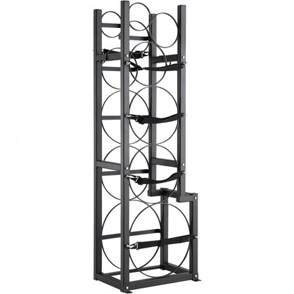 VEVOR koelmiddeltankrek, met 1 x 50 lbs, 2 x 30 lbs en 3 andere kleine flessentanks, cilindertankrek 15,55 x 12,99 x 49,8 inch, koelmiddelcilinderrek en houders voor freon, gassen