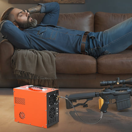 VEVOR PCP-luchtcompressor, 4500PSI/30MPa draagbare PCP-luchtgeweercompressor - ingebouwd water- en ventilatorkoelsysteem, automatische stop DC12V/AC230V Paintball-tankcompressor voor luchtgeweer, duikfles