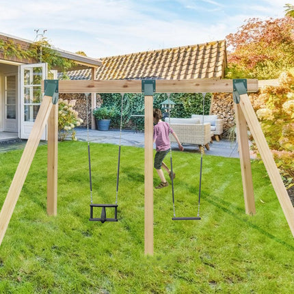 VEVOR 3 stuks schommelverbinders 160 x 235 x 280 mm schommelhoek koolstofstaal gepoedercoate muurverbinder houten verbindingsstuk vierkant hout groene vierkante schommelverbinder hoekverbinder voor tuinschommel