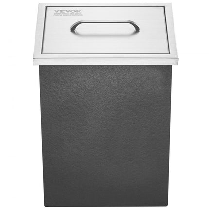 VEVOR Drop-in ijsbox, roestvrijstalen ijskoeler van 25,3 liter, commerciële ijscontainer van 355 x 305 x 461 mm met deksel, ingebouwde ijsopslagkist, afvoerpijp en aftapplug inbegrepen