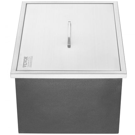 VEVOR Drop-in ijsbox, roestvrijstalen ijskoeler van 77,9 liter, commerciële ijscontainer van 532 x 430 x 458 mm met deksel, ingebouwde ijsopslagkist, afvoerpijp en aftapplug inbegrepen