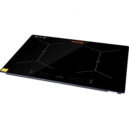 VEVOR inductiekookplaat inductiekookplaat 6800 W, 4 platen inductiekookplaat touchscreen 9 verwarmingsniveaus, ingebouwde inductiekookplaat, automatische uitschakeling en kinderslot
