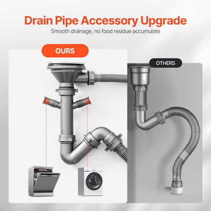 VEVOR keukenspoelbak enkele bak inbouwspoelbak RVS 68x45x19cm spoelbak