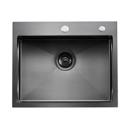 VEVOR keukenspoelbak enkele bak inbouwspoelbak RVS 68x45x19cm spoelbak