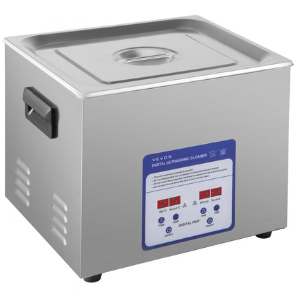 VEVOR Digitale Ultrasone Reiniger 15L Roestvrij Staal Ultrasone Reinigingsmachine 360W Ultrasoon Reiniger met 40 kHz Frequentie en Instelbare Tijd of Temp Ideaal voor het Reinigen van Sieraden, enz