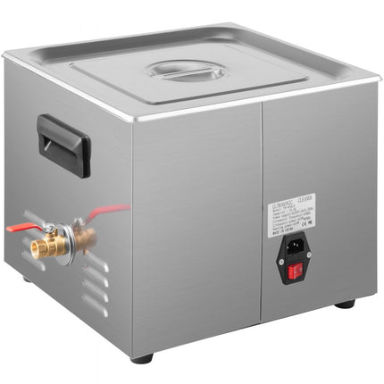 VEVOR Digitale Ultrasone Reiniger 15L Roestvrij Staal Ultrasone Reinigingsmachine 360W Ultrasoon Reiniger met 40 kHz Frequentie en Instelbare Tijd of Temp Ideaal voor het Reinigen van Sieraden, enz