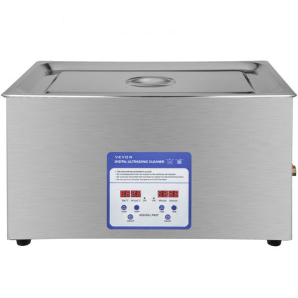 VEVOR Digitale Ultrasone Reiniger 30L Roestvrij Staal Ultrasone Reinigingsmachine 600W Ultrasoon Reiniger met 40 kHz Frequentie en Instelbare Tijd of Temp Ideaal voor het Reinigen van Sieraden, enz