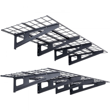 VEVOR set van 2 garageplanken 1220 x 620 x 200 mm gereedschapsopslag 113,4 per laag gereedschapshouder muur 122 x 61 cm plankruimte opbergplanken metalen plank gereedschapsorganizer wandplanken
