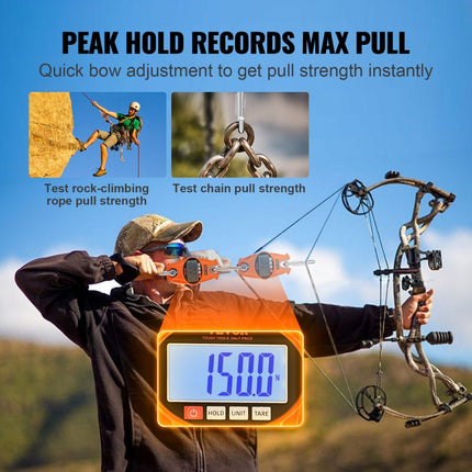 VEVOR Kraanweegschaal 0,15 tot 300 kg Digitale hangweegschaal lbs/kg/N Trekweegschaal 0,05 kg Nauwkeurigheid Spelweegschaal Industriële weegschaal LCD-scherm Hangweegschaal Mini draagbare weegschaal met haak Trekweegschaal