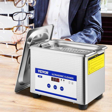 VEVOR Ultrasoon Reiniger 0.8L Ultrasonic Cleaner Digital Timer Jewelry 40KHz Tub Basket Factory Direct