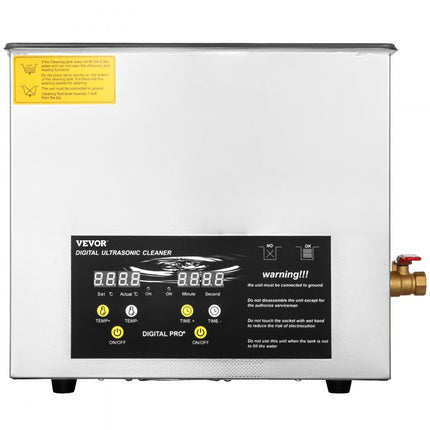 VEVOR 10L digitale ultrasone reiniger verwarming timer sieraden glazen reinigen