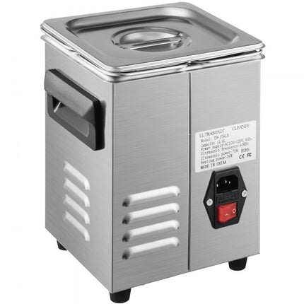 VEVOR Digitale Ultrasone Reiniger 60 W Roestvrij Staal Ultrasone Reinigingsmachine 2 L Ultrasoon Reiniger met 40 kHz Frequentie en Instelbare Tijd of Temp Ideaal voor het Reinigen van Sieraden, enz