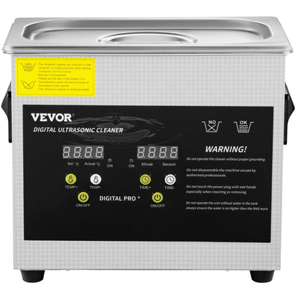 VEVOR 3L digitale ultrasone reiniger verwarming timer sieraden glazen reinigen