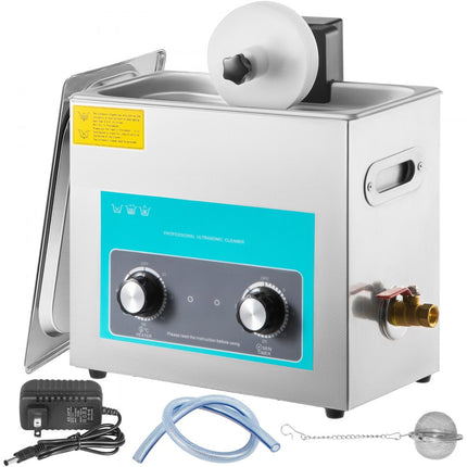 VEVOR Digitale Ultrasone Reiniger, 6L Ultrasone Reinigingsmachine, 304 Roestvrij Staal Ultrasoon Reiniger, voor het Reinigen van Vinylplaten, Sieraden, Brillen, Horloges, Laboratoriumbenodigdheden