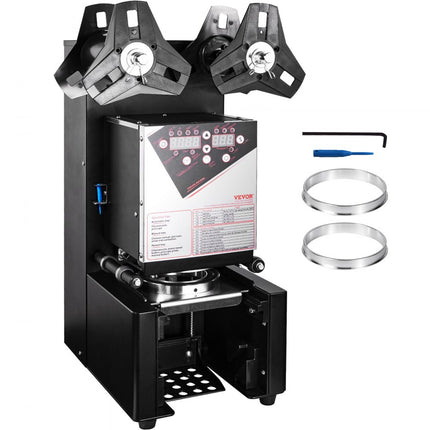 VEVOR Sluitmachine 500-650 kopjes/uur Kopsluitmachine voor 190 mm hoge 90/95 mm grote kopjes Elektrische Boba-theesealer met digitale LCD-bediening voor bubbelmelk, thee, koffie, zwart