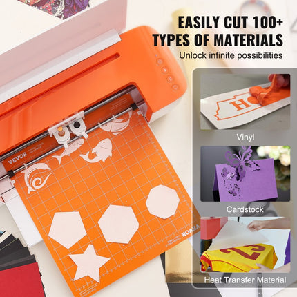 VEVOR vinylsnijmachine, doe-het-zelf-snijmachine met Bluetooth-connectiviteit, compatibel met iOS, Android, Windows en Mac, uitgebreide ontwerpen inbegrepen, aangepaste kaarten, huisdecoratie