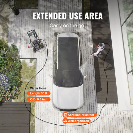VEVOR gasdrukreiniger 4400 PSI 4,0 GPM gasaangedreven hogedrukreiniger met koperen pomp, spuitpistool en verlengstuk, 5 snelkoppelingssproeiers voor het reinigen van auto's, huizen, opritten