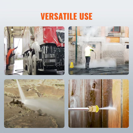 VEVOR gasdrukreiniger 4400 PSI 4,0 GPM gasaangedreven hogedrukreiniger met koperen pomp, spuitpistool en verlengstuk, 5 snelkoppelingssproeiers voor het reinigen van auto's, huizen, opritten