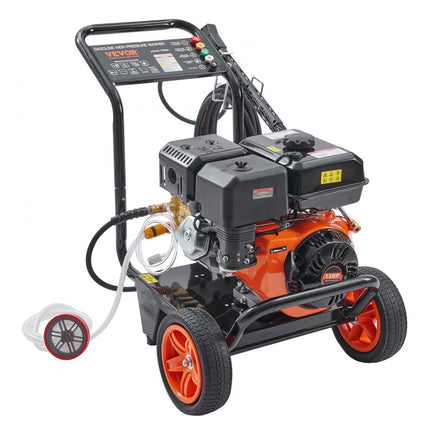 VEVOR gasdrukreiniger 4400 PSI 4,0 GPM gasaangedreven hogedrukreiniger met koperen pomp, spuitpistool en verlengstuk, 5 snelkoppelingssproeiers voor het reinigen van auto's, huizen, opritten