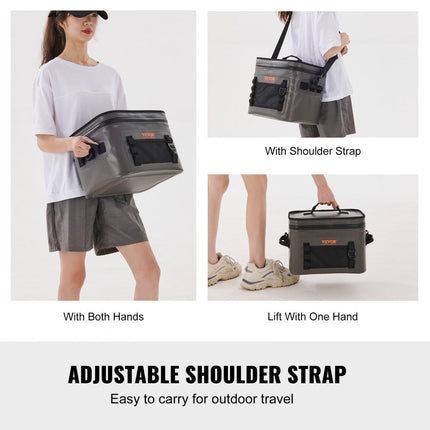 VEVOR picknicktas koeltas 24 blikken, thermische tas warme tas isolerende tas koeltas waterdicht, diepvriestas diepvriestas lunchtas kamperen, wandelen, vissen, varen