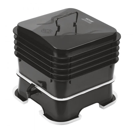 VEVOR snelcomposter 18-50L tuincomposter 400x400x650mm thermische composter HDPE kunststof composter Inclusief 5 kommen en een opvangbak Compostbak Compostering Vermindering van huishoudelijk afval