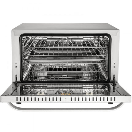 VEVOR Elektrische Tafeloven 47L/43Qt Kleine Oven 1600W 4-laags Mini Elektrische Oven met Glazen Deur Aan de Voorkant, Elektrische Tafel Top Convectie Oven met Dienbladen Draadrekken Cliphandschoenen