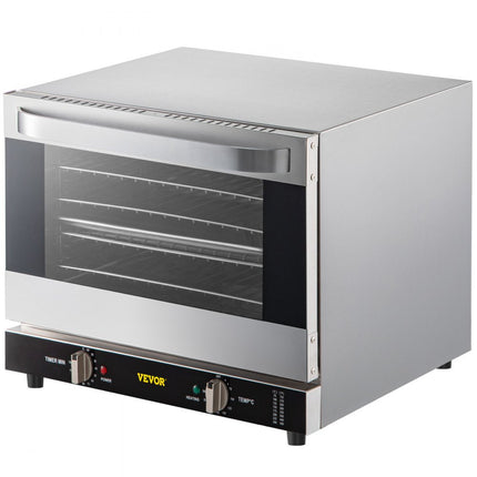 VEVOR Elektrische Tafeloven 66L/60Qt Kleine Oven 1800W 4-laags Mini Elektrische Oven met Glazen Deur Aan de Voorkant, Elektrische Tafel Top Convectie Oven met Dienbladen Draadrekken Cliphandschoenen