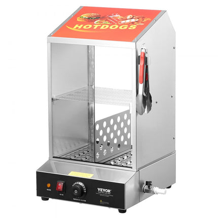 VEVOR Hotdogstomer 2-traps broodjeswarmer 37L commercieel elektrisch