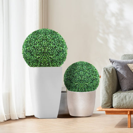 VEVOR 2x buxus kunstbol Ø50,8cm tuindecoratie buxus bal kunstbuxus bal kunstplant van PE, hout, PP incl. 2 decoratieve LED-lampjes en 10 reservebladeren