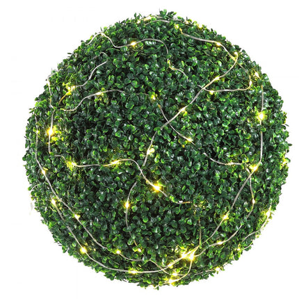 VEVOR 2x buxus kunstbol Ø50,8cm tuindecoratie buxus bal kunstbuxus bal kunstplant van PE, hout, PP incl. 2 decoratieve LED-lampjes en 10 reservebladeren