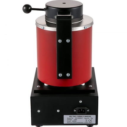 VEVOR metaalsmeltoven 1750 W, grafietkroes smeltoven 1150 °C, smeltoven elektrische PID-module, digitale goudsmeltovenmachine voor metaal goud zilver koper sieradenverwerking 220 V (3 kg)