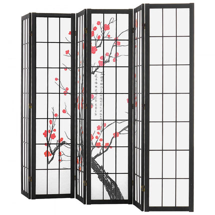 VEVOR roomdivider Japans roomdivider 6-delig voor kamerscheiding kersenbloesem