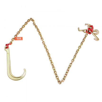 VEVOR 5/16"x6' G80 trekketting 15" J-haak lange schacht RTJ & grijphaak sleepkraan