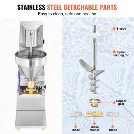 VEVOR Commerciële gehaktbalvormmachine voor vis, rundvlees, varkensvlees, 6 modellen