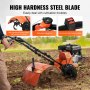 VEVOR tuinfrees 212CC waterverplaatsing motorschoffel op gas 490mm teeltbreedte motorfrees 100mm teeltdiepte grondschoffel 65Mn teeltmesfrees 1680x500x1000mm cultivator