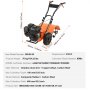 VEVOR tuinfrees 212CC waterverplaatsing motorschoffel op gas 490mm teeltbreedte motorfrees 100mm teeltdiepte grondschoffel 65Mn teeltmesfrees 1680x500x1000mm cultivator