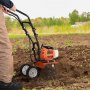 VEVOR tuinfrees 43CC waterverplaatsing motorschoffel op gas 300mm teeltbreedte motorfrees 100mm teeltdiepte grondschoffel stalen teeltmes veldfrees 1110x448x910mm cultivator