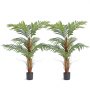 VEVOR 2x Areca Catechu Kunstmatige 800x800x1219mm Kunstplant PE Kunstplanten Plastic Planten in Pot Betelnoot Palm Geurloos Waterdicht Ideaal voor Slaapkamer Studeer Woonkamer
