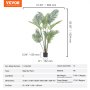 VEVOR Areca Catechu Kunstmatige 800x800x1524mm Kunstplant PE Kunstplanten Plastic Planten in Pot Betelnoot Palm Geurloos Waterdicht Ideaal voor Slaapkamer Studeer Woonkamer