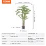 VEVOR Kunstmatige Goudfruitpalm 1030x1030x1981mm Kunstplant PE Kunstplanten Plastic Planten in Pot Geurloos Waterdicht Ideaal voor het decoreren van Slaapkamer Studeer Woonkamer